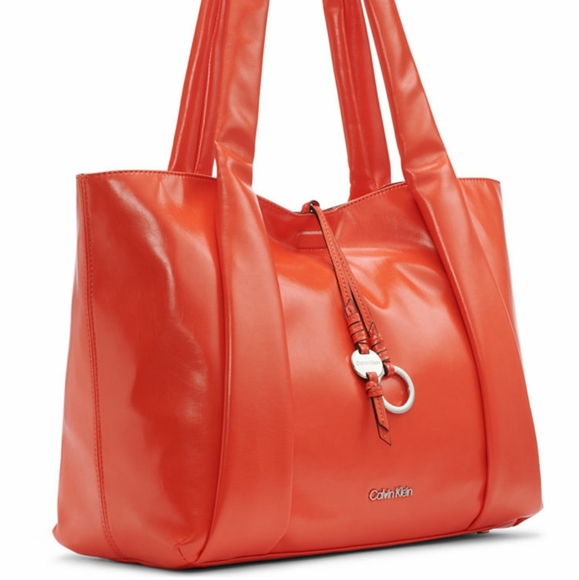 Calvien Klein Tote Beautiful Orange Fall Tote CK Tote Shoulder Hobo - Picture 16 of 16